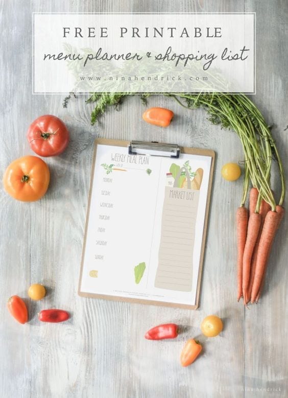 FREE Printable Menu Planner & Shopping List
