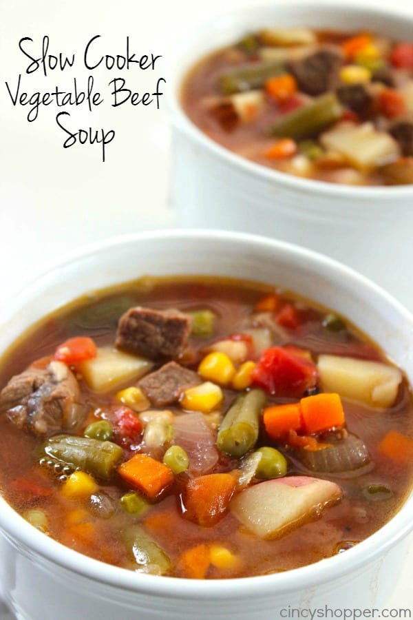 Slow Cooker Vegetable Beef Soup via CincyShopper