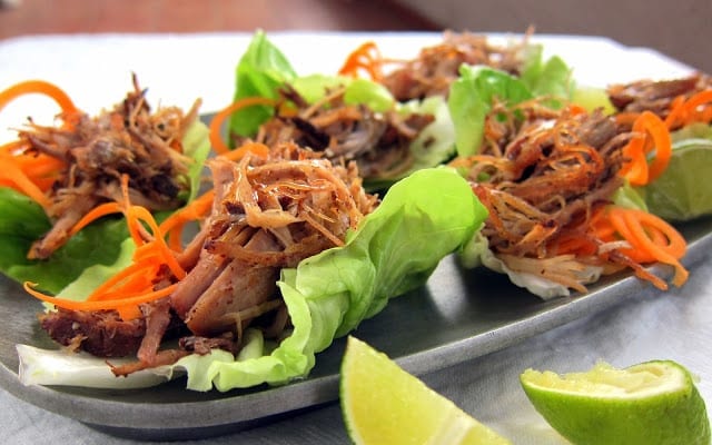 Pressure Cooker Pulled Pork Lettuce Wraps