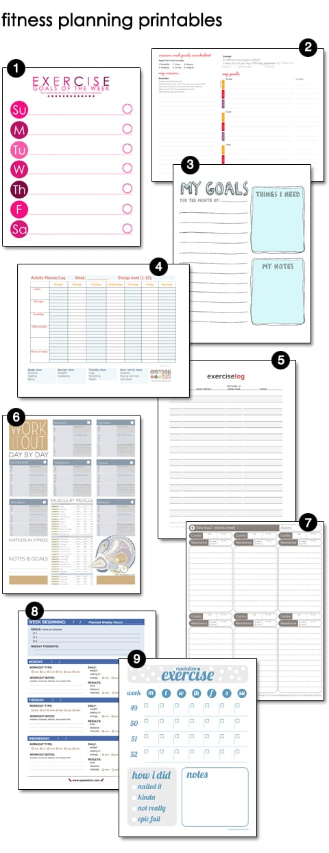 Fitness Planning Printables
