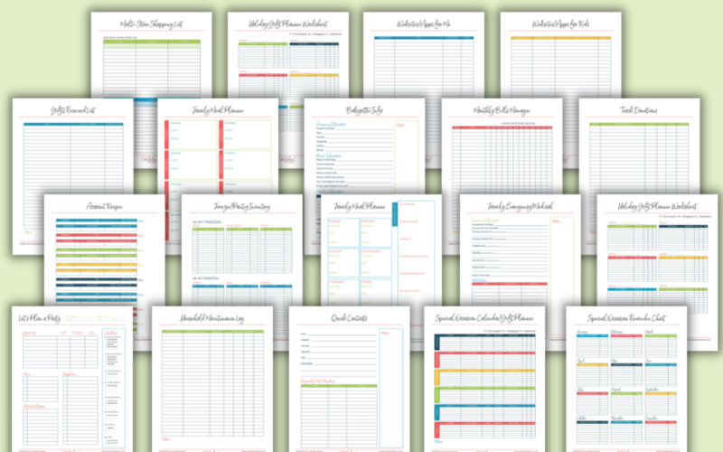 Homemaking Printables Worksheets